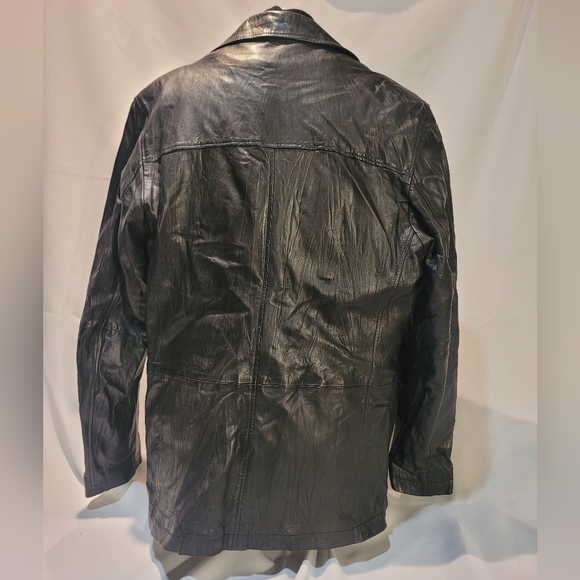 Men's Black Di Capra Int Distressed Soft Leather Jacket - Picture 5 of 12